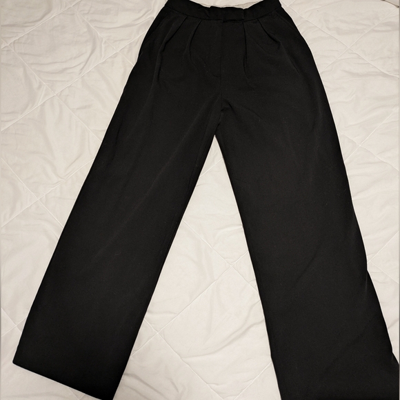 Dynamite Wide Leg High-Waist Black Dress Pants - Picture 3 of 10